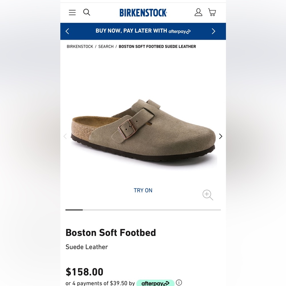Birkenstock Boston Soft Footbed Suede Leather Taupe